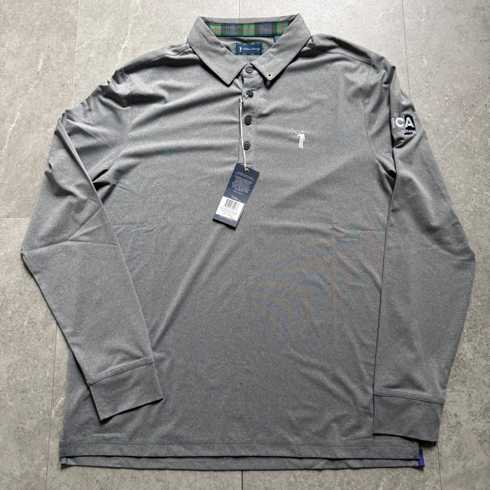 William Murray Golf Murray Classic LS Polo Charcoal Grey Large NWT
